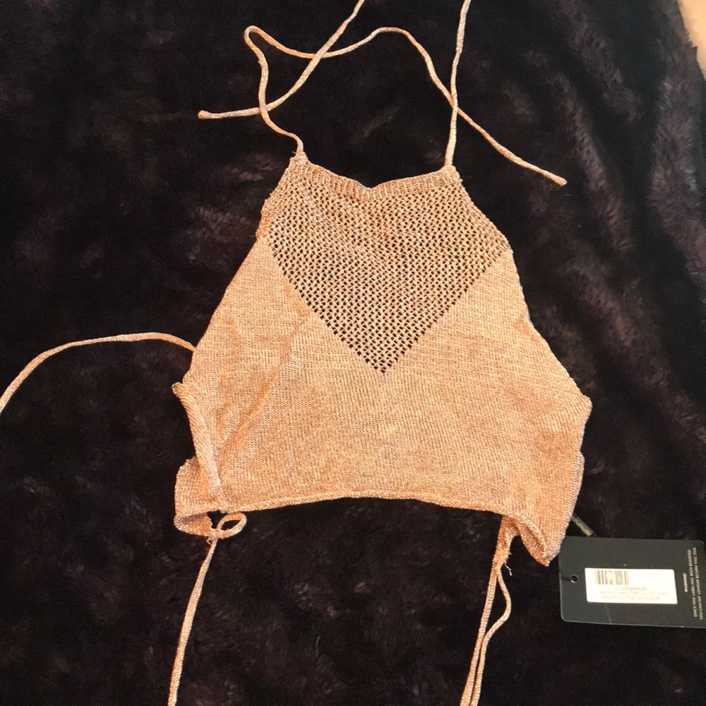 Bronze Metallic Crop top